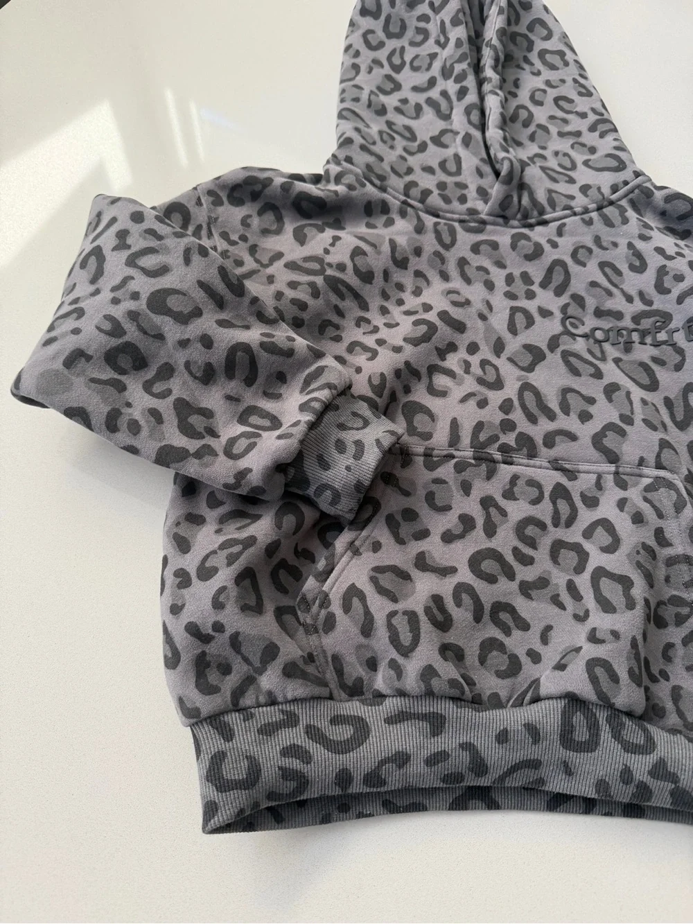 KIDS COMFRT Grey Leopard Print Hoodie & Jogger Set - Cozy Matching Outfit
